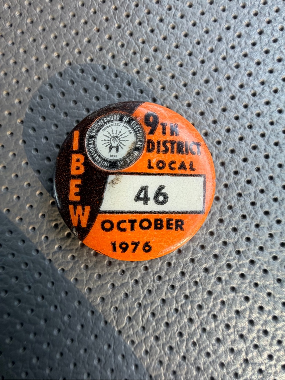 Orange and Black Commemorative Union Pin